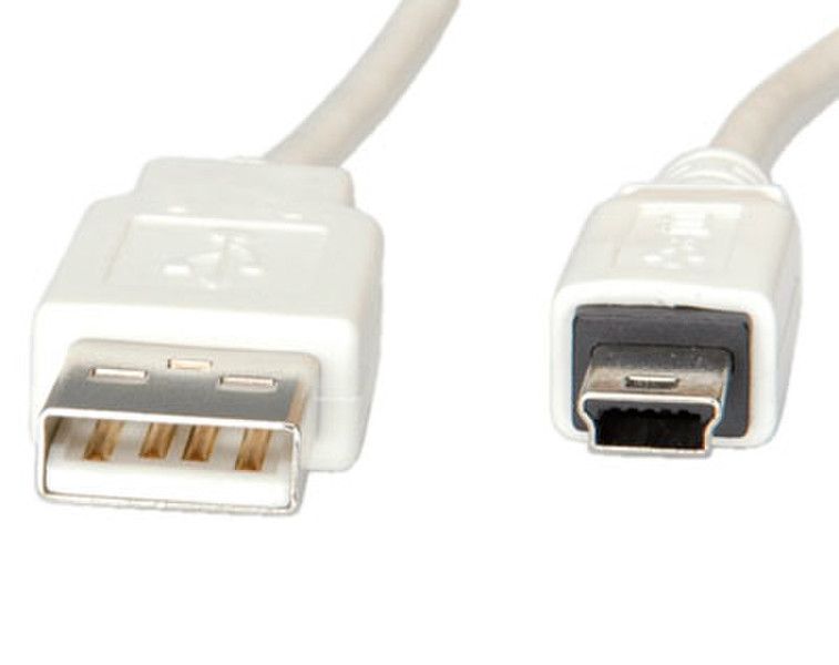 ROLINE USB 2.0 A - 5-Pin Mini, 3.0m 3м USB A USB A Белый кабель USB