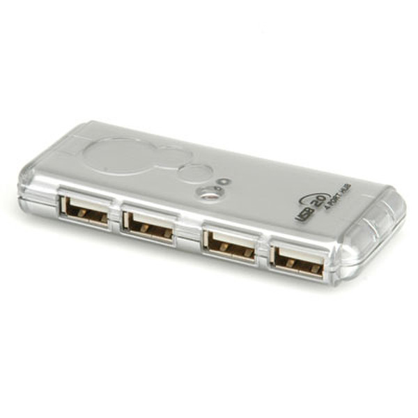 ROLINE USB 2.0 Notebook Hub 480Мбит/с Cеребряный хаб-разветвитель