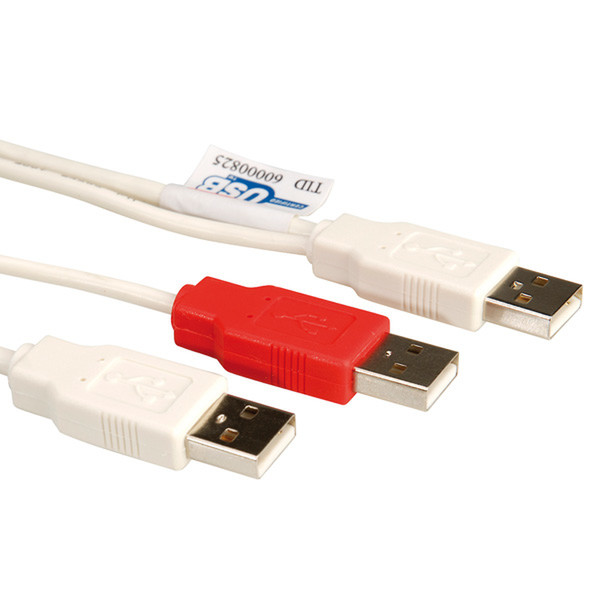 ROLINE USB 2.0, 1.8m 1.8м USB A USB A Белый кабель USB