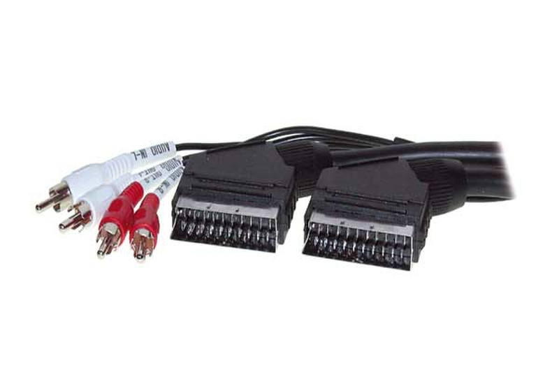 Alcasa 5540-2 2м SCART (21-pin) 4 x RCA Черный адаптер для видео кабеля