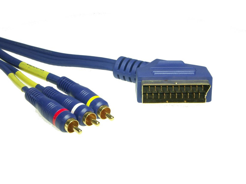 Alcasa 5550-P5 5м SCART (21-pin) 3 x RCA Синий адаптер для видео кабеля