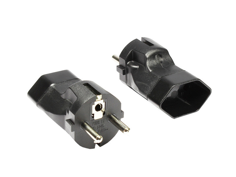 Alcasa 1553-ADCH Type F (Schuko) Type J (CH) Black power plug adapter