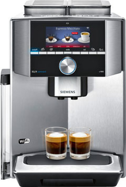 Siemens TI909701HC Espresso machine Черный, Нержавеющая сталь кофеварка