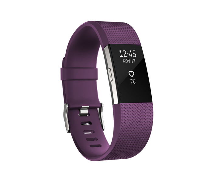 Fitbit Charge 2 Wristband activity tracker OLED Беспроводной Cеребряный, Фиолетовый