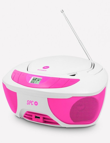 SPC Boombox Portable CD player Pink,White