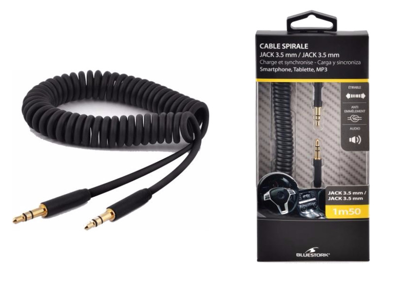 Bluestork CAR-AUX 1.5m 3.5mm 3.5mm Schwarz Audio-Kabel