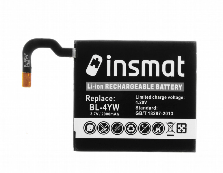 Insmat 106-9482 Lithium-Ion 2000mAh 3.7V Wiederaufladbare Batterie