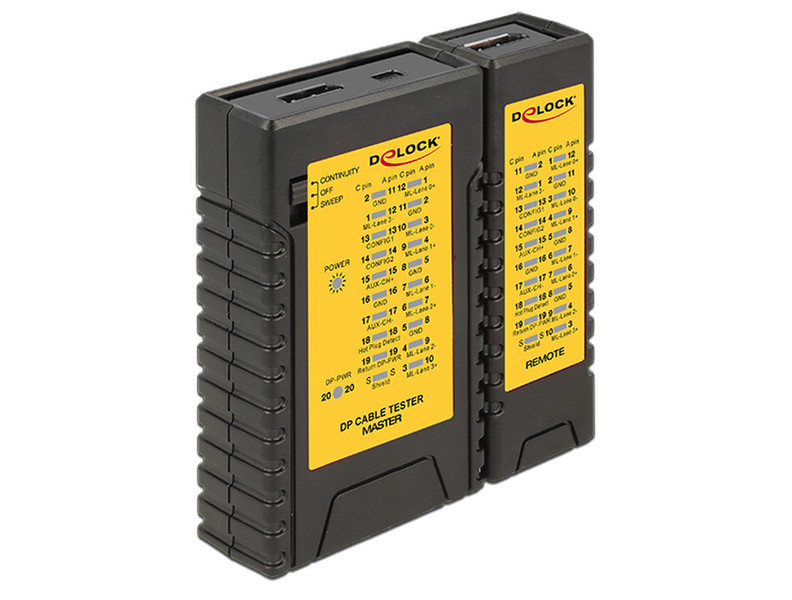 DeLOCK 86120 Black,Yellow network cable tester