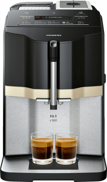 Siemens TI305506DE Espresso machine 1.4л Черный, Нержавеющая сталь кофеварка