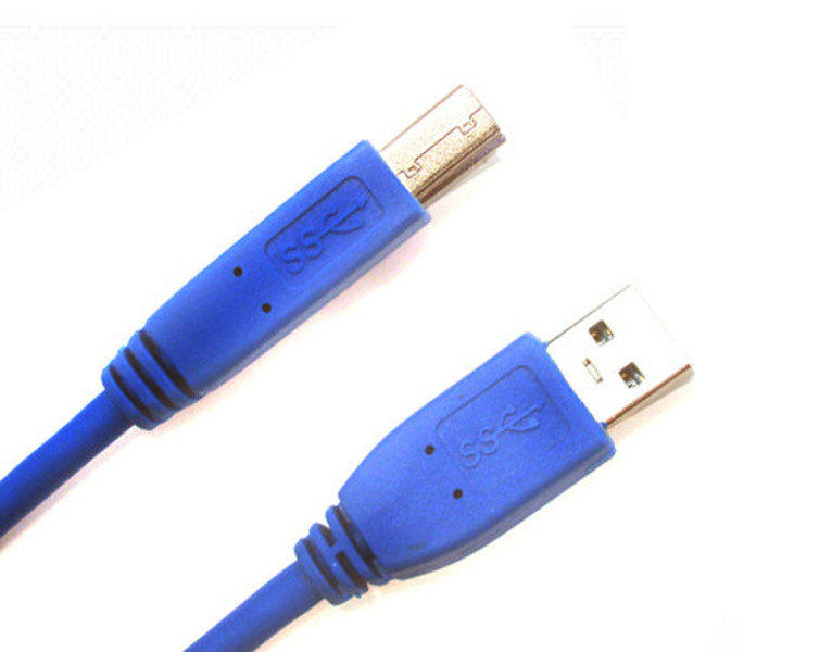 Jou Jye Computer USB 3.0, A 9pin / B 9pin - 1M 1м USB A USB B Синий кабель USB