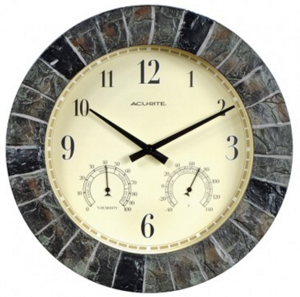 AcuRite 02418A1SB Quartz wall clock Circle Beige,Black,Grey wall clock
