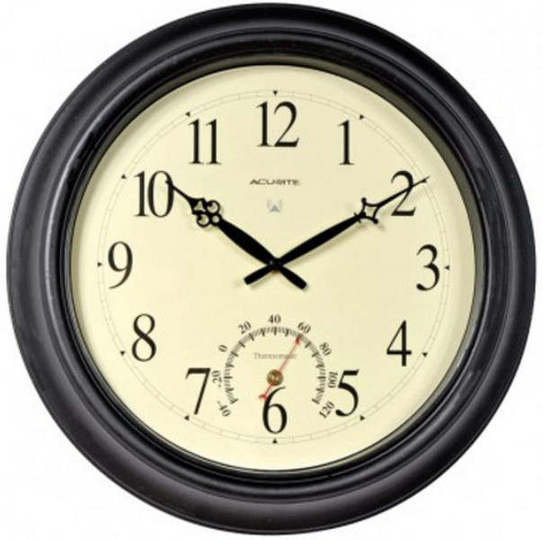 AcuRite 50308A2 Atomic wall clock Circle Beige,Black wall clock