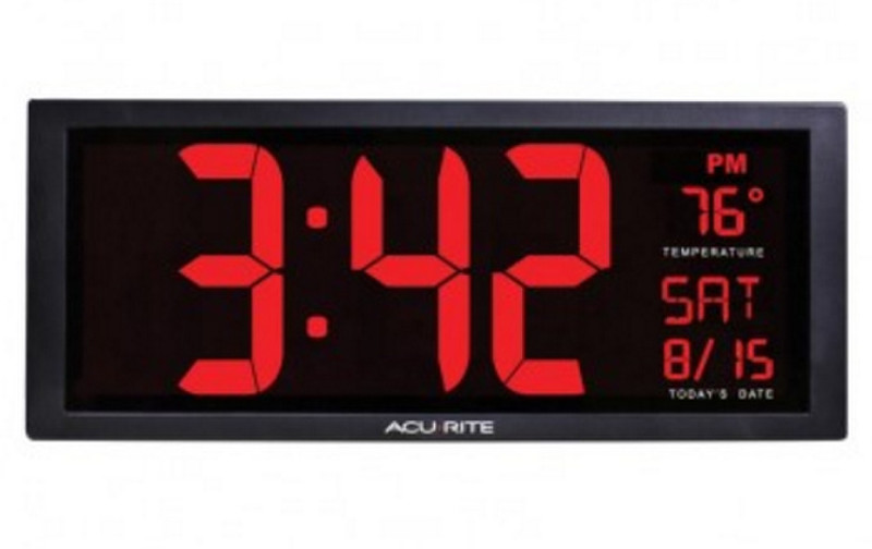 AcuRite 75127A1 Digital table clock Rectangular Black table clock