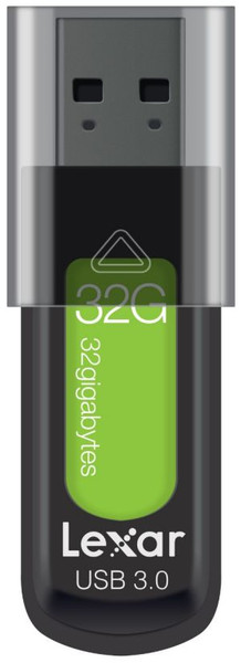Lexar JumpDrive S57 32ГБ USB 3.0 (3.1 Gen 1) Type-A Черный, Зеленый USB флеш накопитель