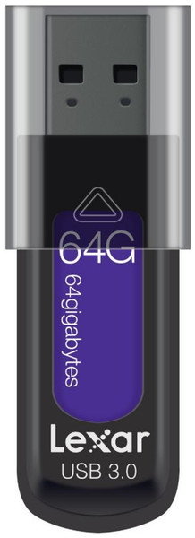 Lexar JumpDrive S57 64ГБ USB 3.0 (3.1 Gen 1) Type-A Черный, Фиолетовый USB флеш накопитель