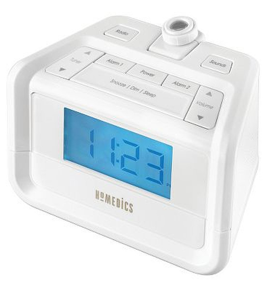 HoMedics SoundSpa Часы Цифровой Белый радиоприемник