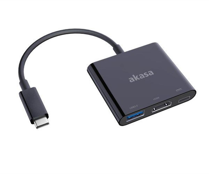 Akasa AK-CBCA01-15BK 0.15m USB C HDMI Schwarz Videokabel-Adapter