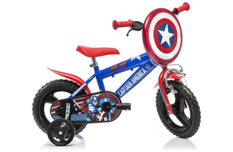 Dino Bikes Captain America Kind Unisex Stadt 12Zoll Metall Blau, Rot Fahrrad