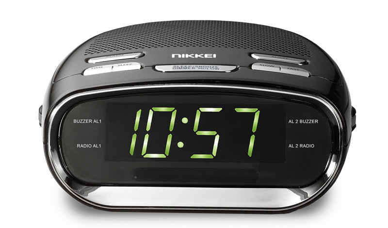 Nikkei NR151D Часы Цифровой Черный, Cеребряный радиоприемник