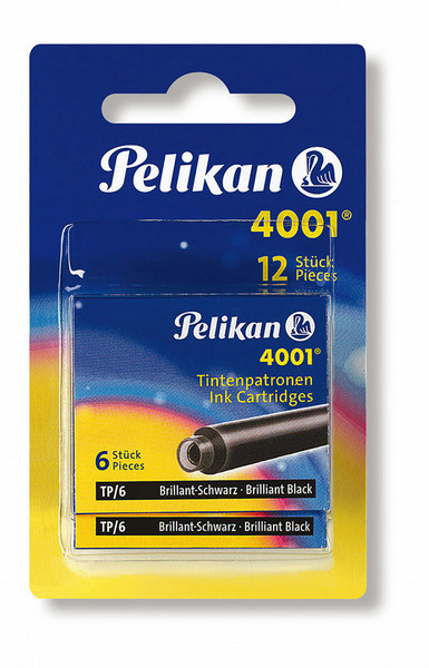 Pelican Fountain Pen Ink Cartridges TP/6 Schwarz 6Stück(e) Kugelschreiberauffüllung