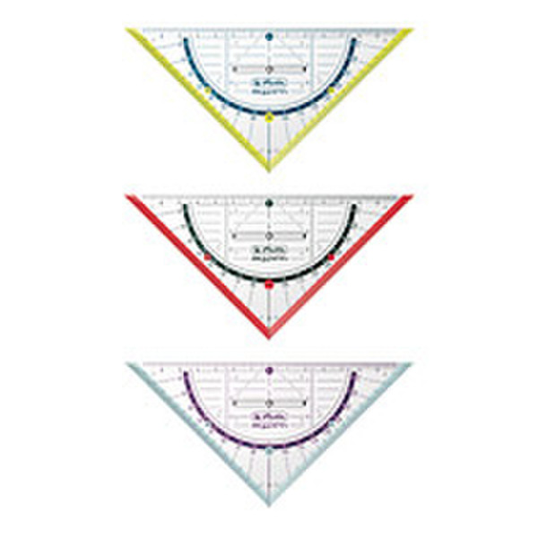 Herlitz Geometry Triangle My.Pen 16cm with Grip 45° triangle Пластик Разноцветный, Прозрачный 1шт