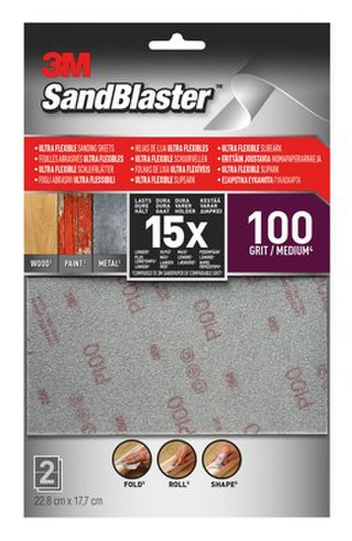 3M 28100SBE Abrasive sheet Fine grit P100 2pc(s) manual sanding supply