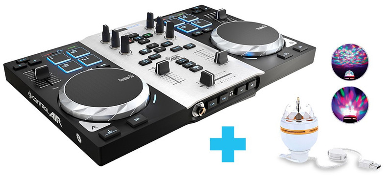 Hercules Air S Party Pack 2channels Black,Silver DJ controller