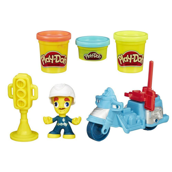Hasbro Play-Doh Town Kleine Fahrzeuge - Polizeimotorad + Play-Doh Town Kleine Fahrzeuge - Pizza Lieferservice