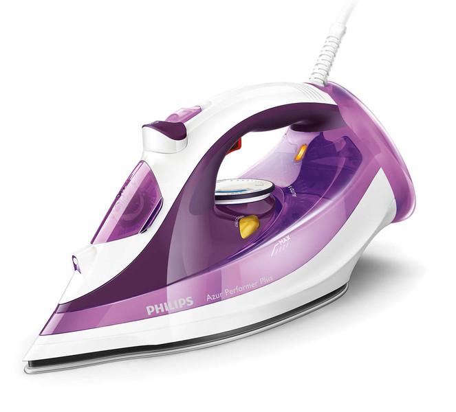 Philips Azur Performer Plus GC4518/30 Steam iron SteamGlide Plus soleplate 2400W Purple,White iron