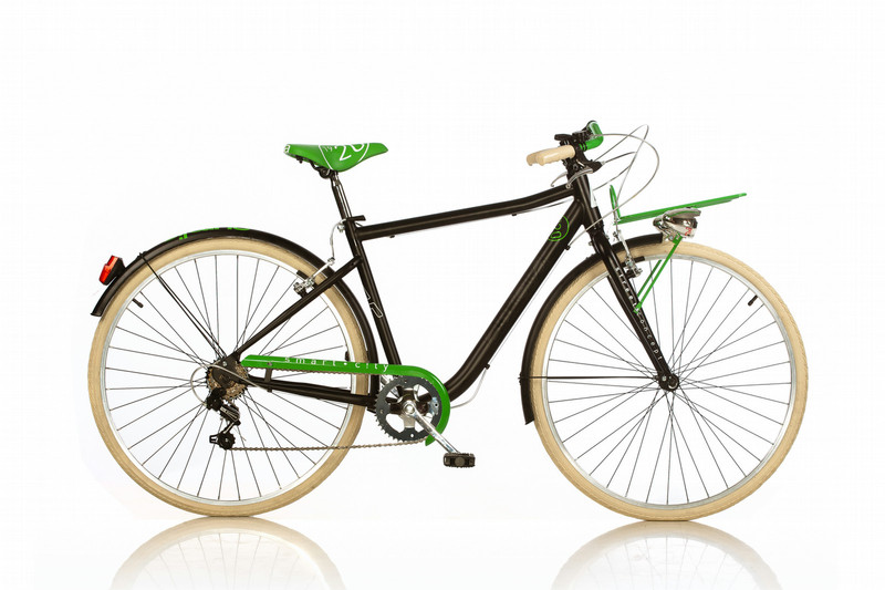 Dino Bikes 1028STU Erwachsener Unisex Stadt Schwarz, Grün Fahrrad