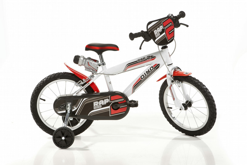 Dino Bikes 416US Jungen Metall Schwarz, Rot, Weiß Fahrrad