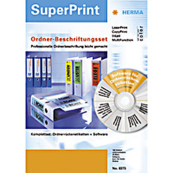 HERMA file labelling set for files wide/short + software 100Stück(e) selbstklebendes Etikett