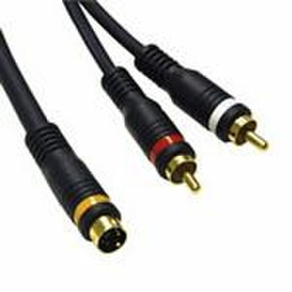 C2G 2m Velocity S-Video/RCA-Type Stereo Audio Combination Cable 2m S-Video (4-pin) S-Video (4-pin) Schwarz S-Videokabel