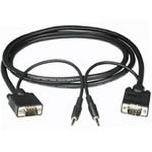C2G 2m Monitor Cable + 3.5mm Audio 2m VGA (D-Sub) + 3.5mm VGA (D-Sub) + 3.5mm Schwarz VGA-Kabel