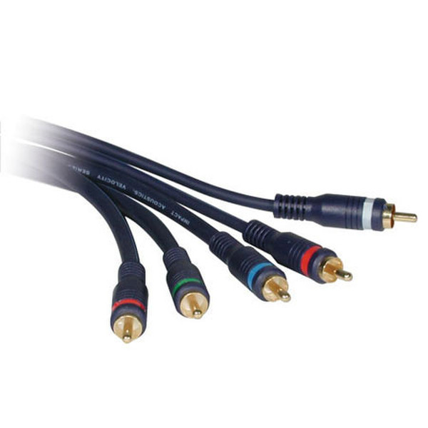 C2G 0.5m Velocity Component Video/RCA-Type Audio Combination Cable 0.5м 5 x RCA Черный компонентный (YPbPr) видео кабель