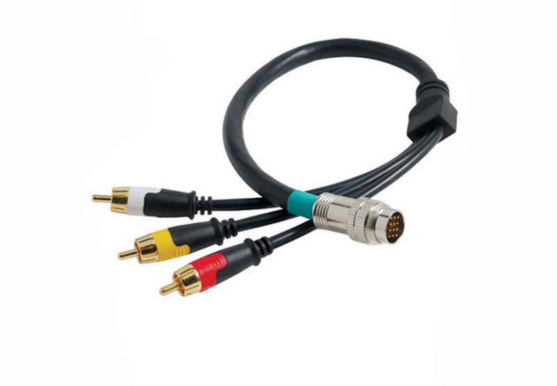 C2G 0.5m Rapidrun HD15/RCA Cable 0.5m VGA (D-Sub) 3x RCA Black