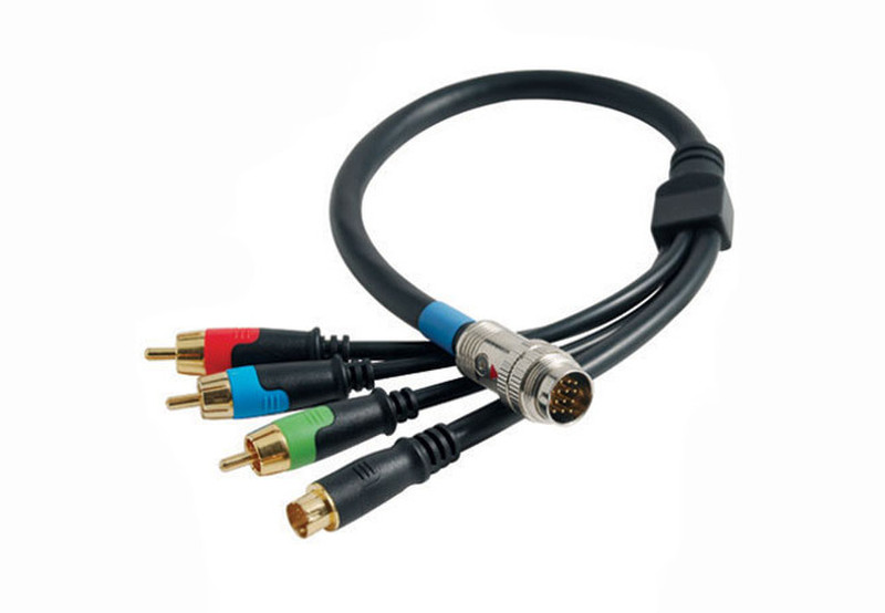 C2G 0.5m RapidRun Component Video + S-Video V.2 Break-Away Flying Lead 0.5m RCA + S-Video Blau