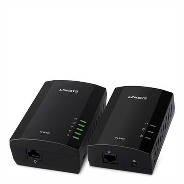 Linksys PLWK400 200Мбит/с Подключение Ethernet Wi-Fi Черный 2шт PowerLine network adapter