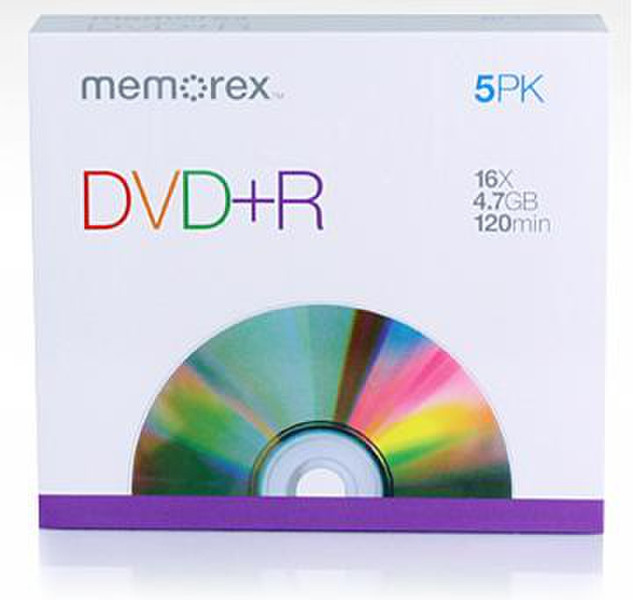 Memorex 16x DVD+R 4.7 GB x5 4.7GB DVD+R 5Stück(e)