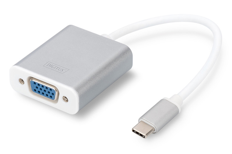 Digitus DA-70837 0.2m USB C VGA (D-Sub) Weiß Videokabel-Adapter