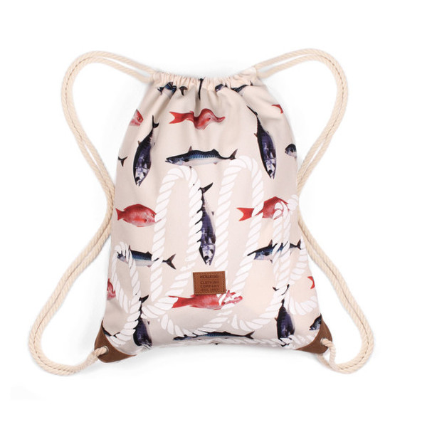 Kollegg Gymbag Fish Cotton,Suede Beige,Blue,Red