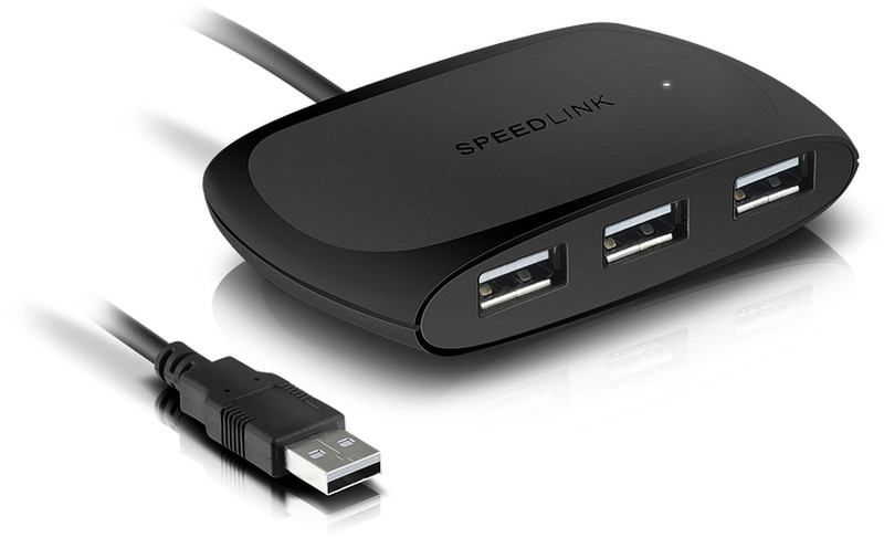 SPEEDLINK SL-140010-BK USB 2.0 480Мбит/с Черный хаб-разветвитель