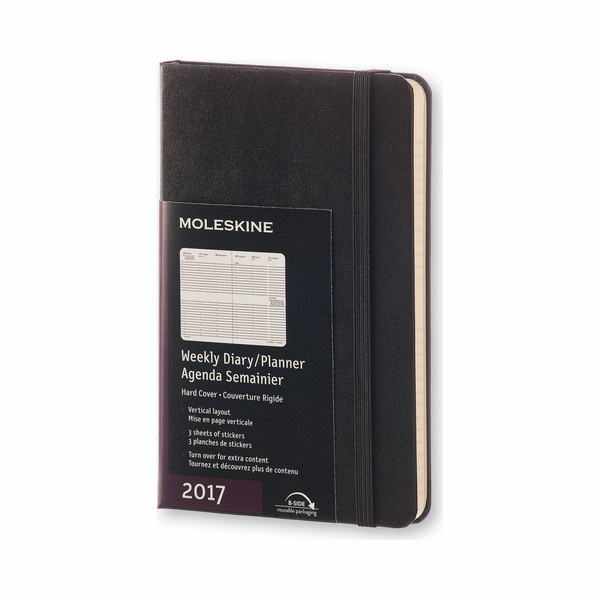 Moleskine DHB12WV2Y17 Weekly Hardcover 144pages Black appointment book