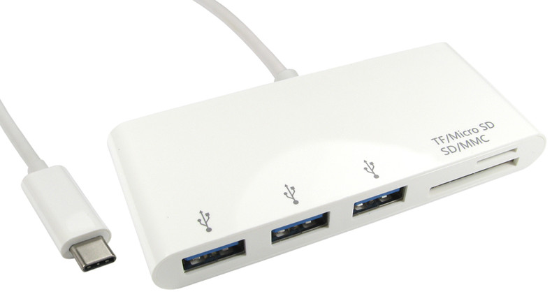 Cables Direct USB3C-HUB3CR USB 3.0 (3.1 Gen 1) Type-A 5000Mbit/s Weiß Schnittstellenhub