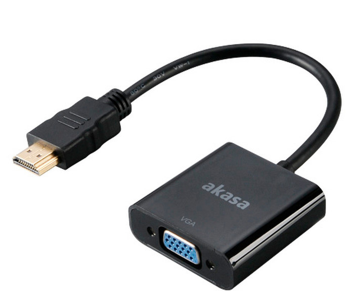 Akasa AK-CBHD15-20BK HDMI VGA Черный кабельный разъем/переходник