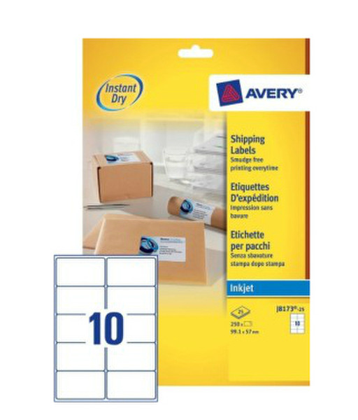 Avery J8173-25 White Self-adhesive label addressing label
