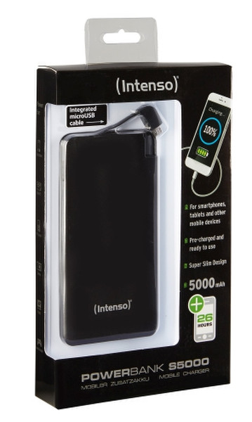 Intenso S5000 Литий-полимерная (LiPo) 5000мА·ч Черный внешний аккумулятор