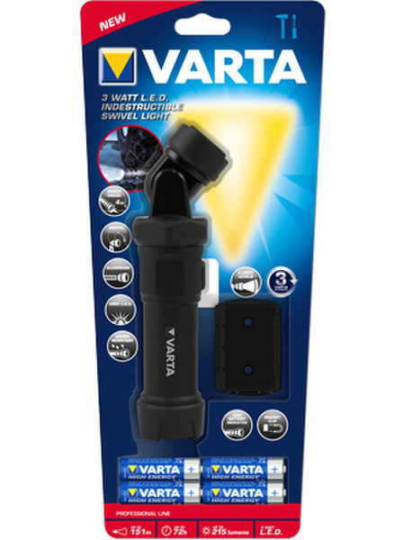 Varta LED 3 Watt Light 4AA Car flashlight LED Black