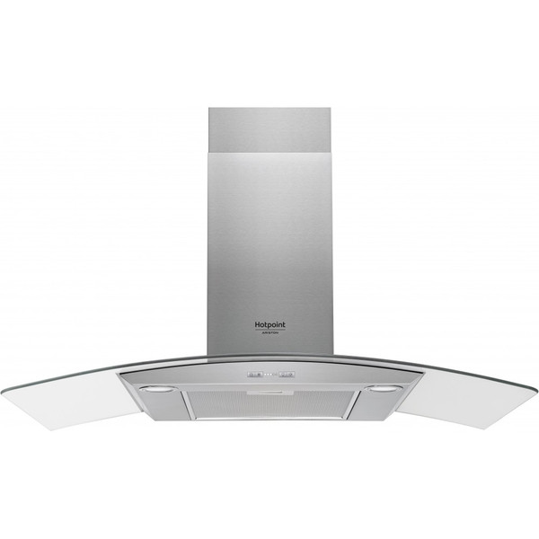 Hotpoint HHGC 9.7F LB X Wall-mounted 432m³/h B Stainless steel cooker hood