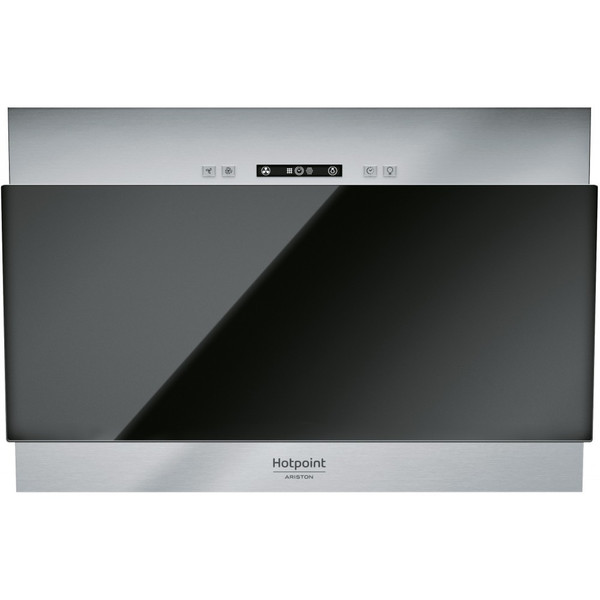 Hotpoint HHVP 6.4F AL K Wall-mounted 400m³/h E Black,Stainless steel cooker hood